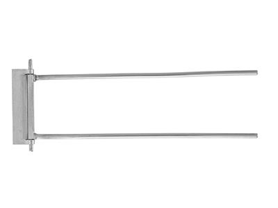 20 MM Doppelstab-broschensystem, 18karat Weißgold. Nr. 07202 - Standard Bild - 1