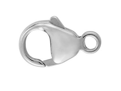 Gewölbter, Geprägter Handschellenverschluss Mit Integriertem Ring 13 Mm, 18k Weigold, Rhodiniert. Ref. 17199