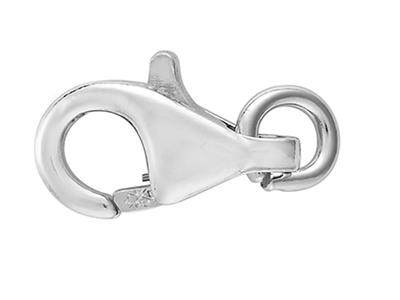 Gewölbte, Geprägte Handschliee Mitfreiem Ring 8 Mm, 18k Weigold, Rh Odiniert. Ref. 17191