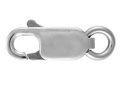 Schließe Flacher Karabiner Mit Freiem Ring 12 Mm, 18k Weißgold. Ref. 17061 - Standard Bild - 1