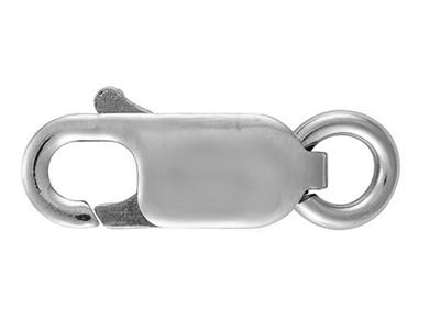 Schliee Flacher Karabiner Mit Freiem Ring 14 Mm, 18k Weigold. Ref. 17062