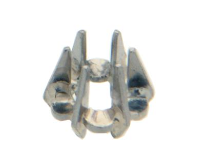 Fassung Spiegelung 6 Krappen Für 3,7 MM Runden Stein, 18k Weigold Pd 12,5. Ref. 01232