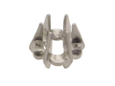 Spiegelglanz Fassung 6 Zinken Für 3mm Edelstein, 18k Weigold Pd 12,5 . Ref. 01232