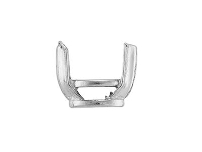 Fassung Mit 2 Krappen Für Stein In Marquise-form Von 7,60 X 3,80 Mm, 18k Weigold Pd6. Ref. 02115