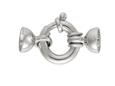Marin-ring Mit Glockenenden 10 Mm, 18k Weigold Rhodiniert. Ref. 27006
