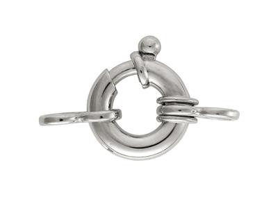 Mariner-ring Mit Doppelring 12mm, 18k Weigold Rhodiniert. Ref. 17194