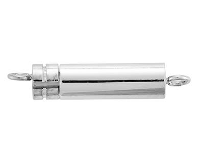 Glatter Zylindrischer Verschluss 12x 3,5mm, 18k Weißgold. Ref. 07007 - Standard Bild - 2