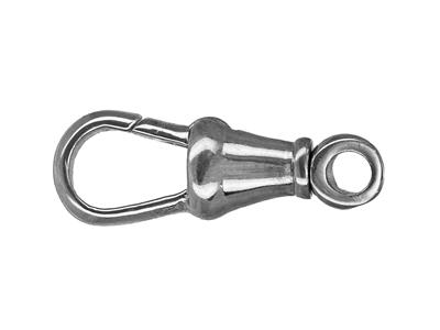 Karabiner Rotierend Mit Geschlossenem Ring 18 X 6 Mm, 18k Graugold Rhodiumbeschichtet