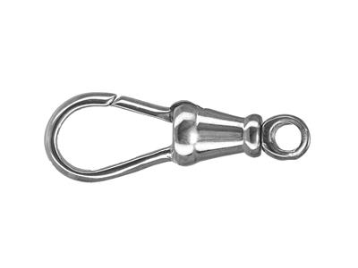 Karabiner Rotierend Mit Geschlossenem Ring 22 X 8 Mm, 18k Graugold Rhodiumbeschichtet
