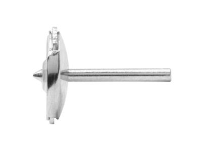Altor Verschlusssystem Für Ohrringe, 6 Mm, 18k Palladium Graugold Pd13.ref. Alt02, Pro Stück - Standard Bild - 3
