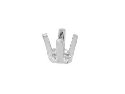 Fassung 4 Krappen Für Runden Stein 4,1 Mm, 18k Weigold Pd 12,5. Ref. 01292