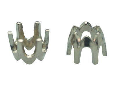 Fassung 6 Krappen Für Runden Stein 4,2 Mm, 18k Palladium Graugold Pd 12,5. Ref. 00093
