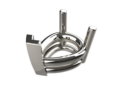 3d-chaton, 3 Doppel-fassungen Für 10 X 8 MM Groe Birnensteine, 18k Weigold Pd 13. Ref. 10350