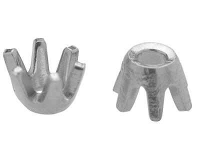 Fassung 6 Fassung Für Runden Stein 3,9 Mm, 18k Palladium Graugold Pd 12,5. Ref. 01007 - Standard Bild - 3