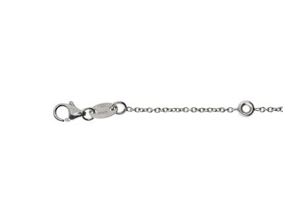 Armband Zum Fassen Runder For\at-masche, Für 5 Steine Von 1,90 Mm, 17,5+1cm, 18k Weißgold Rhodiniert - Standard Bild - 3