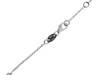 Armband Zum Fassen Runder For\at-masche, Für 5 Steine Von 1,90 Mm, 17,5+1cm, 18k Weißgold Rhodiniert - Standard Bild - 4