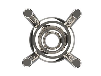 3d-krallenfassung, 4 Doppelbâte Fürrunde Steine Von 5 Mm, 18k Weißgol D Pd13. Ref. 10400 - Standard Bild - 3