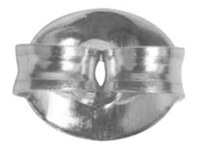 Belgische Ohrstecker Mit Glatten Rändern, Graugold 18k. Ref. 07406-bis, Pro Stück - Standard Bild - 3
