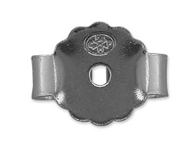 Belgische Ohrstecker Mit Gezackten Rändern, Großes Modell, 18k Weißgold Pd 13. Ref. 07434,das Paar - Standard Bild - 3