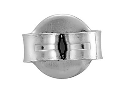 Glatter Belgische Ohrstecker-rückseite Mit Glatten Kanten, 18k Graugold, Rhodiniert. Ref. 07408,pro Paar - Standard Bild - 2