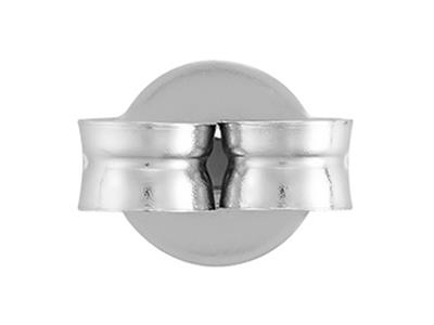 Glatter Belgischer Ohrstecker, 18k Rhodiniertes Weißgold. Ref. 07438. Pro Paar - Standard Bild - 2