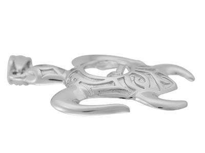 Schildkrotenanhänger Für Perlen Von 8 Bis 10 Mm, 925er Silber, Rhodiniert. Ref. Pe102 - Standard Bild - 2