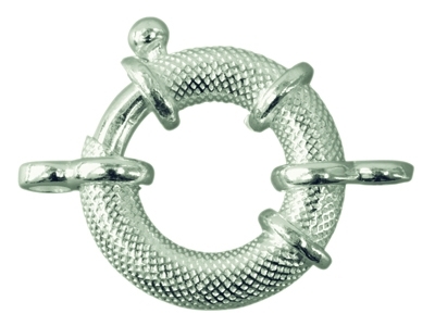 Jumbo Kettenverschluss Aus Sterlingsilber, 2achtförmige Biegeringe, 19mm, Strukturiertes Finish