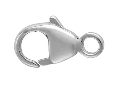 Karabinerhaken Gewölbt 9 MM Mit Integriertem Ring, Silber 925. Ref. 270389