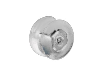 Belgischer Ohrring-verschluss Mit Silikon, Kleines Modell, 925er Silber, Pro Paar - Standard Bild - 1