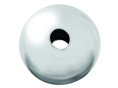 Einfache Runde Perlen Aus Sterlingsilber, 6mm, 10er-pack, Zwei Löcher