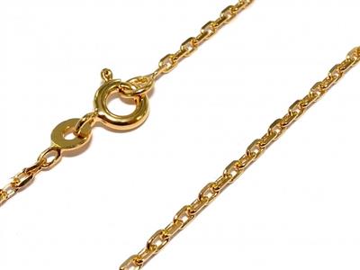 Kette Mit Forat-maschen, Diamantbeschichtet 1,35 Mm, 45 Cm, Vergoldet3 Mikron