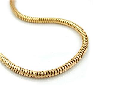 Schlangenmuster Kette 1,50 MM 45 Cm, Goldauflage 3 Mikron - Standard Bild - 2