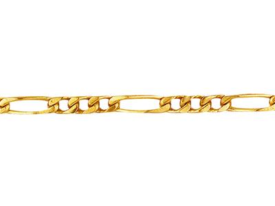 Figaroglied-kette Mit Alternierenden Glieder 1/3,2,80 MM 40 Cm, 3 Mikron Vergoldet - Standard Bild - 1