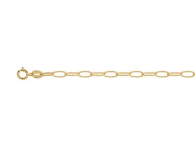 Kette Ovalglieder Gedreht 2,70 Mm, 45 Cm, Gelbgold 14 Kt - Standard Bild - 2