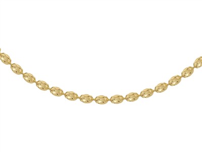Kette Oliven Hohl Ziseliert 1,80 Mm, 19 Cm, Gelbgold 14 Kt - Standard Bild - 1
