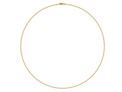 Kette Oliven Hohl Ziseliert 1,80 Mm, 19 Cm, Gelbgold 14 Kt - Standard Bild - 2