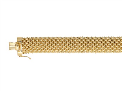 Armband Russische Glieder Hohl 15 Mm, 19 Cm, Gelbgold 14 Kt - Standard Bild - 3
