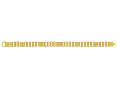 Herrenarmband Mit Quadratischen Maschen Und Glieder 10 Mm, Satiniert/poliert, 21 Cm, 18k Gelbgold - Standard Bild - 1