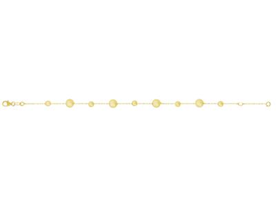 Armband Mit Abwechselnd 4 MM Großen Kugeln An Einer Kette, 19 Cm, 18k Gelbgold - Standard Bild - 1