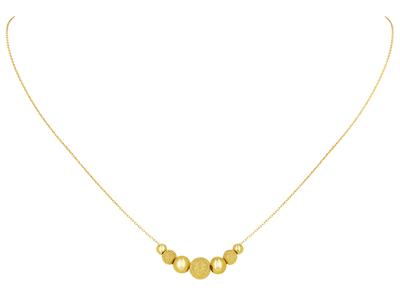 Halskette Mit 7 Stufenkugeln 3 Bis 6 Mm, 42 Cm, 18k Gelbgold