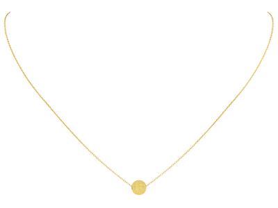 Halskette 1 Kugel 6 MM Satiniert, 42 Cm, 18k Gelbgold - Standard Bild - 1