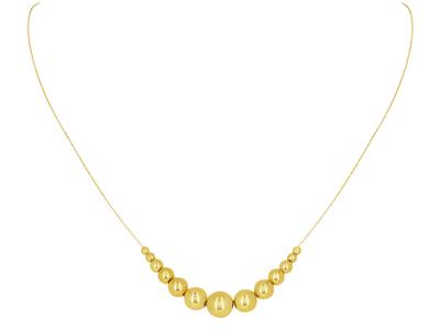 Halskette Mit 13 Stufenkugeln 2,60 Bis 8 Mm, 42 Cm, 18k Gelbgold