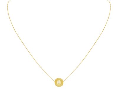 Halskette 1 Kugel 8 Mm, 42 Cm, 18k Gelbgold - Standard Bild - 1