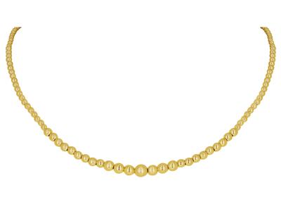 Halskette Stufenkugeln 3 Bis 6 Mm, 42 Cm, 18k Gelbgold - Standard Bild - 1