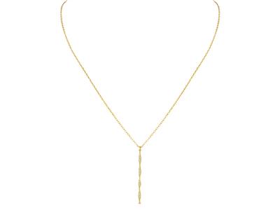 Halskette Mit Gedrehtem Rohr 2 X 1 MM An Kette, Gelbgold 18k - Standard Bild - 1