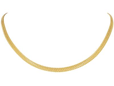 Doppelte Halskette Palme Flach Gerade 5,30 Mm, 45 Cm, 18k Gelbgold