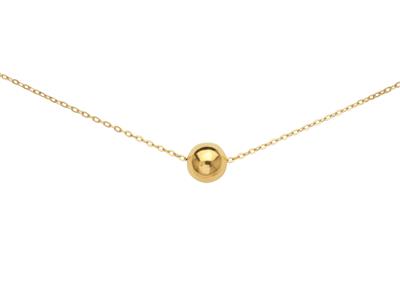 Halskette Mit Kugelanhänger 5 MM An Kette, 41 Cm, 18k Gelbgold