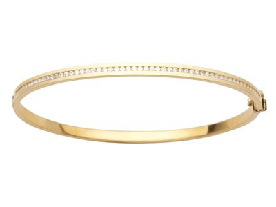 3 MM Jonc-armreif, Glattes Band, Innen Zirkoniumoxide, 63 X 52mm, 18k Gelbgold - Standard Bild - 1