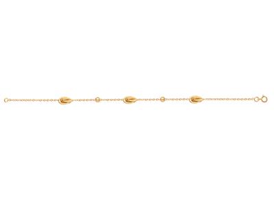 Armband 3 Knoten Und 2 Kugeln An For\at-kette 6 Mm, 19 Cm, Gelbgold 750 - Standard Bild - 1