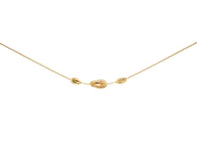 Halskette Mit 3 Abgestuften Knoten Forçats 46 Mm, An Einer Kette, 45 Cm, Gelbgold 18k
